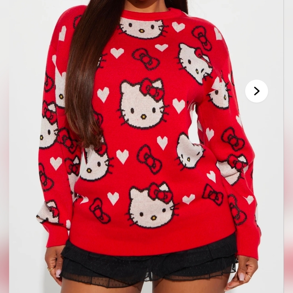 Hello Kitty Red and White Sweater